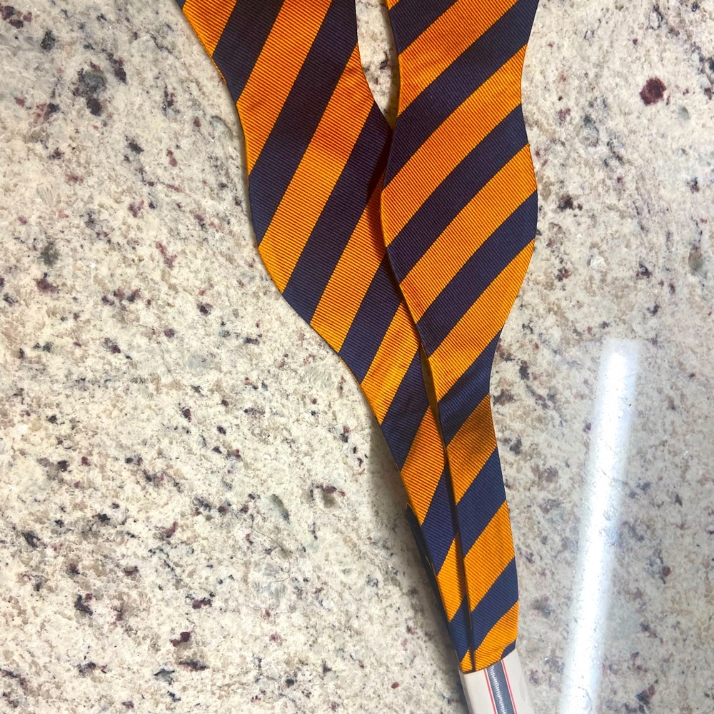 NWT NAVY & ORANGE BOWTIE